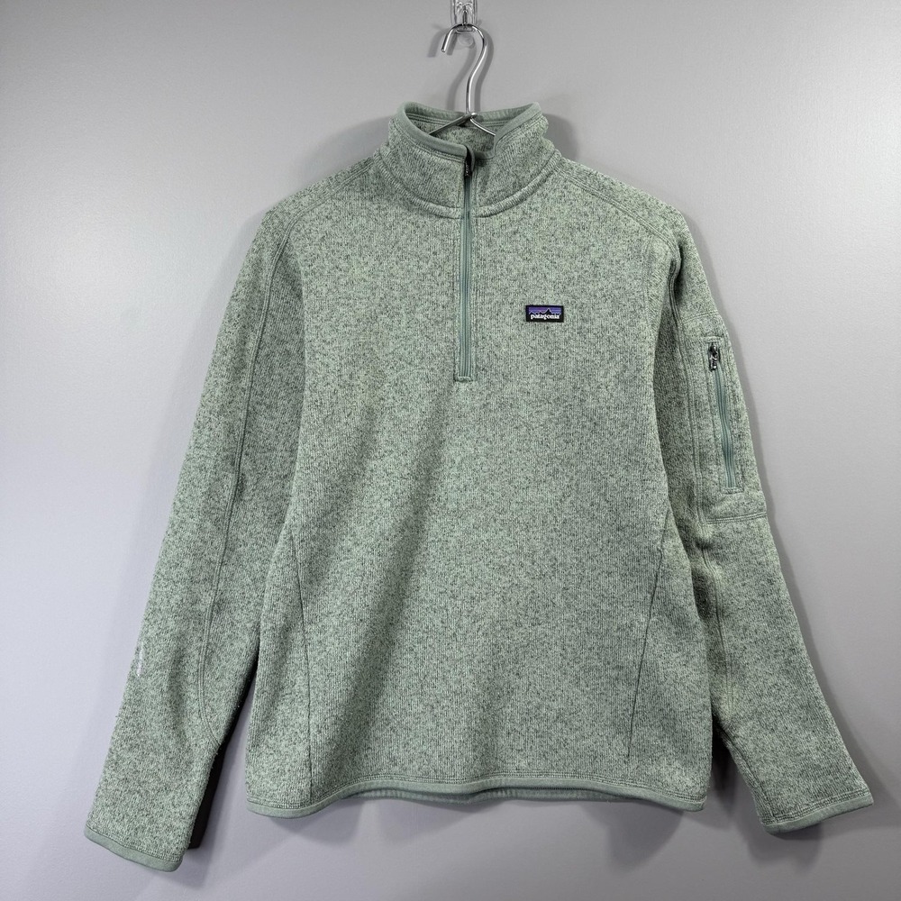 Patagonia Sweater Womens Medium Green Better Sweater 1/4 Zip Fleece Pullover